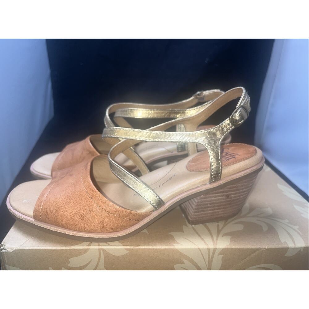 Sofft Shoes Womens 11M Piara Sandals Tan Leather Slingback Strappy Heels Luggage - Picture 6 of 9